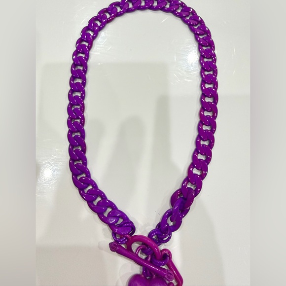 Juicy Couture Purple Heart Charm Necklace - Picture 3 of 6